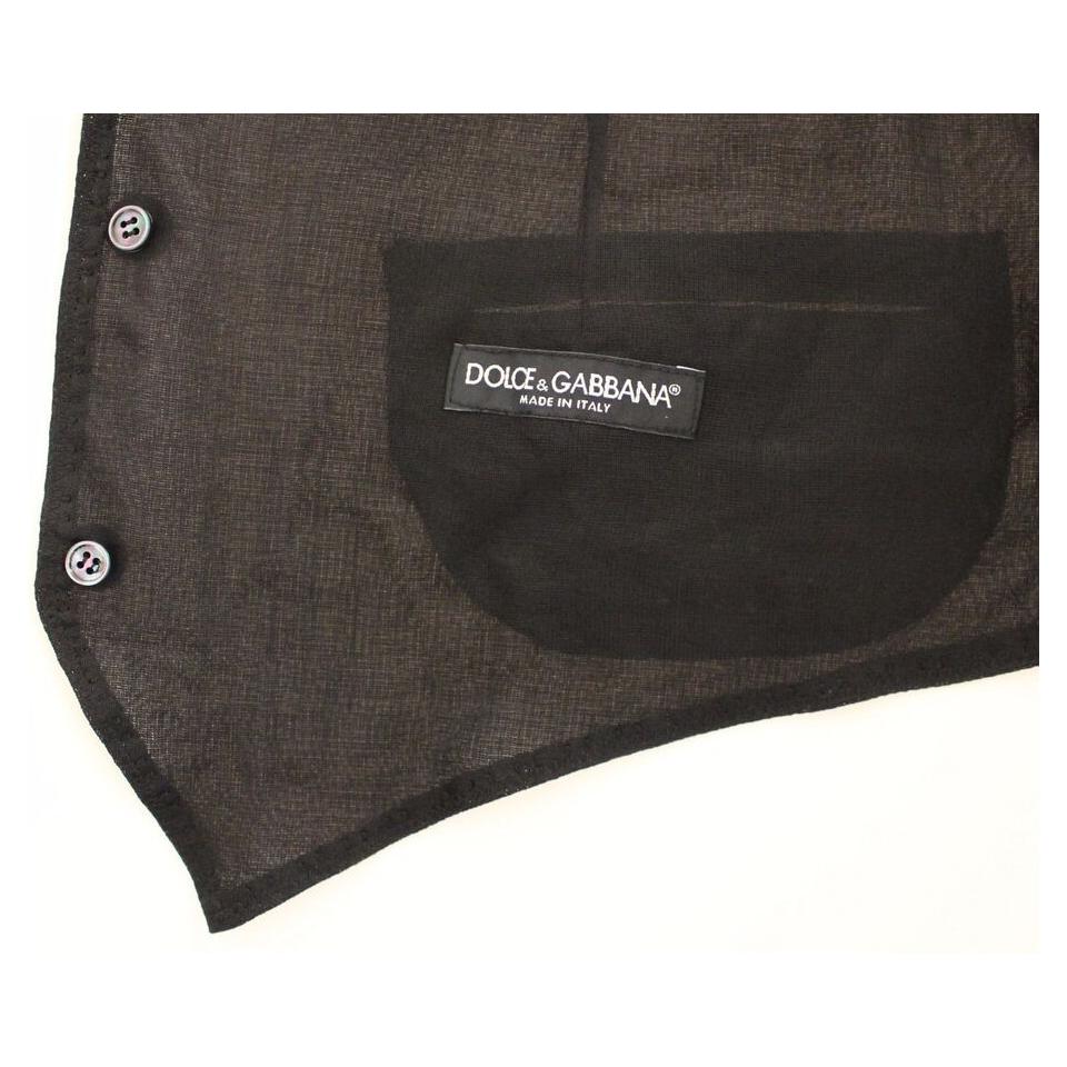 Dolce & Gabbana Elegant Black Wool Dress Vest Dolce & Gabbana Dark Slate Gray