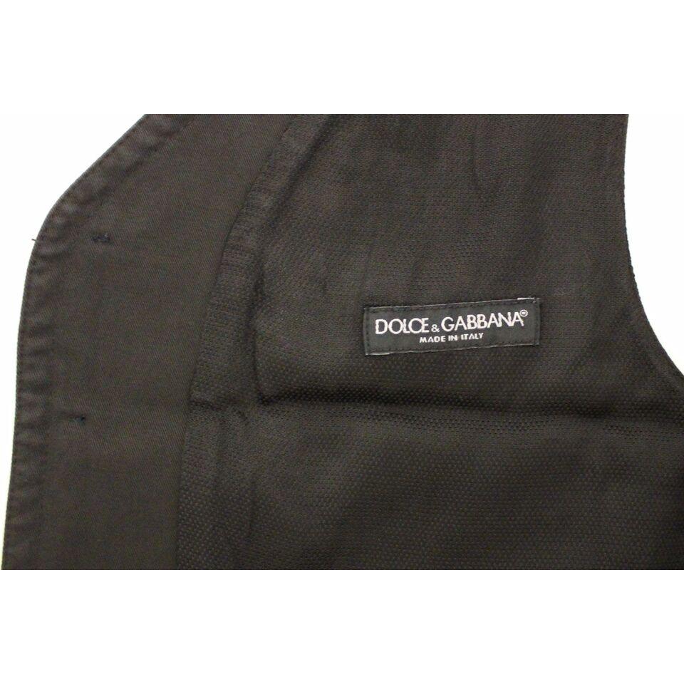 Dolce & Gabbana Elegant Black Cotton Blend Dress Vest Dolce & Gabbana Dark Slate Gray