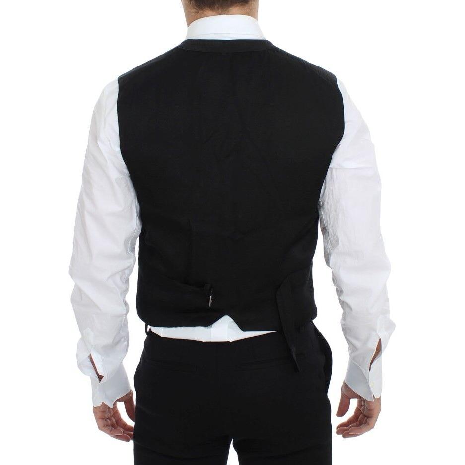 Dolce & Gabbana Elegant Black Cotton Blend Dress Vest Dolce & Gabbana Black