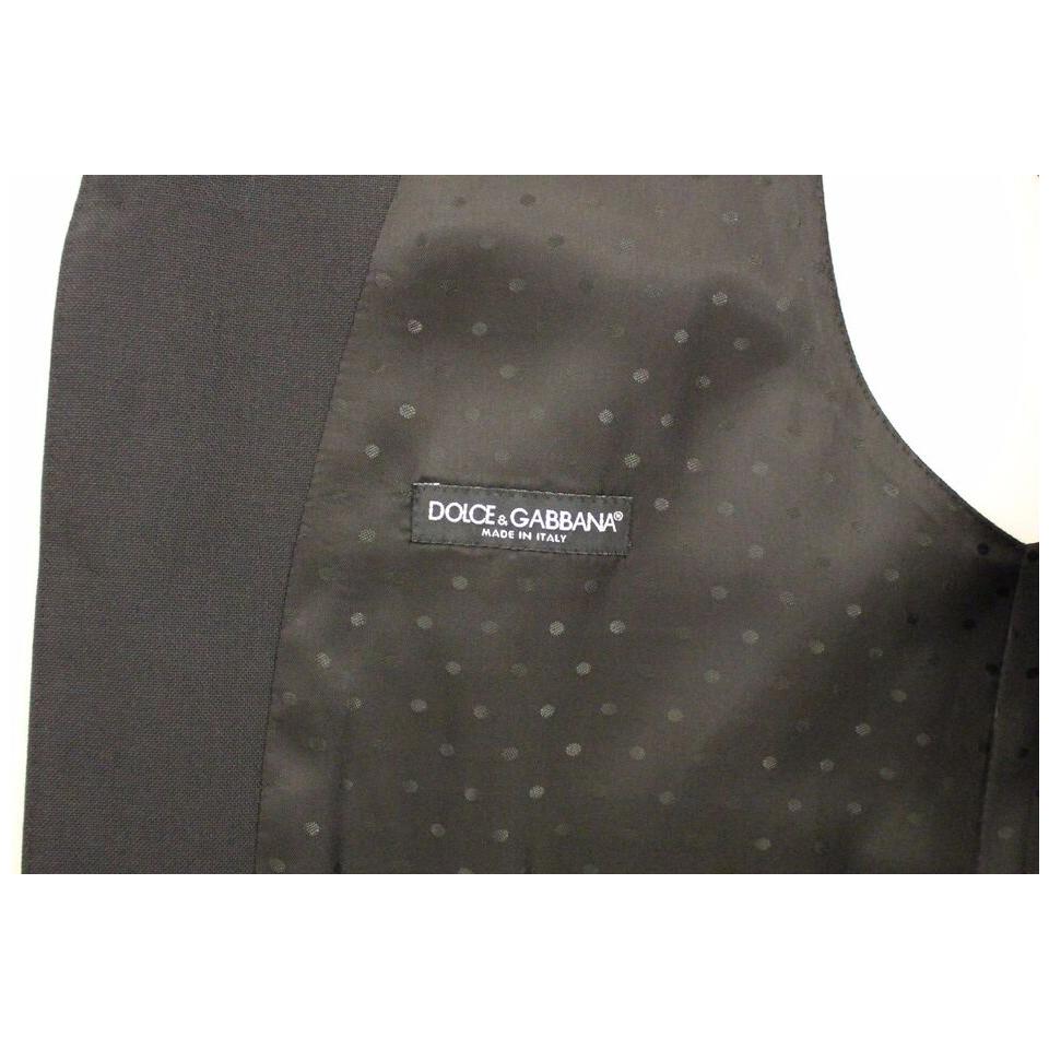Dolce & Gabbana Elegant Black Wool Silk Dress Vest Dolce & Gabbana Dark Slate Gray