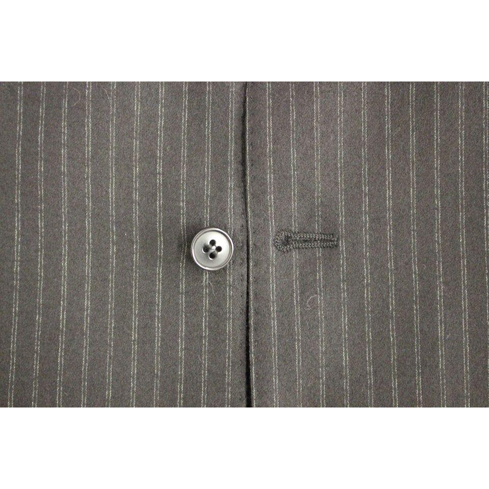 Dolce & Gabbana Elegant Black Striped Wool Dress Vest Dolce & Gabbana Dim Gray