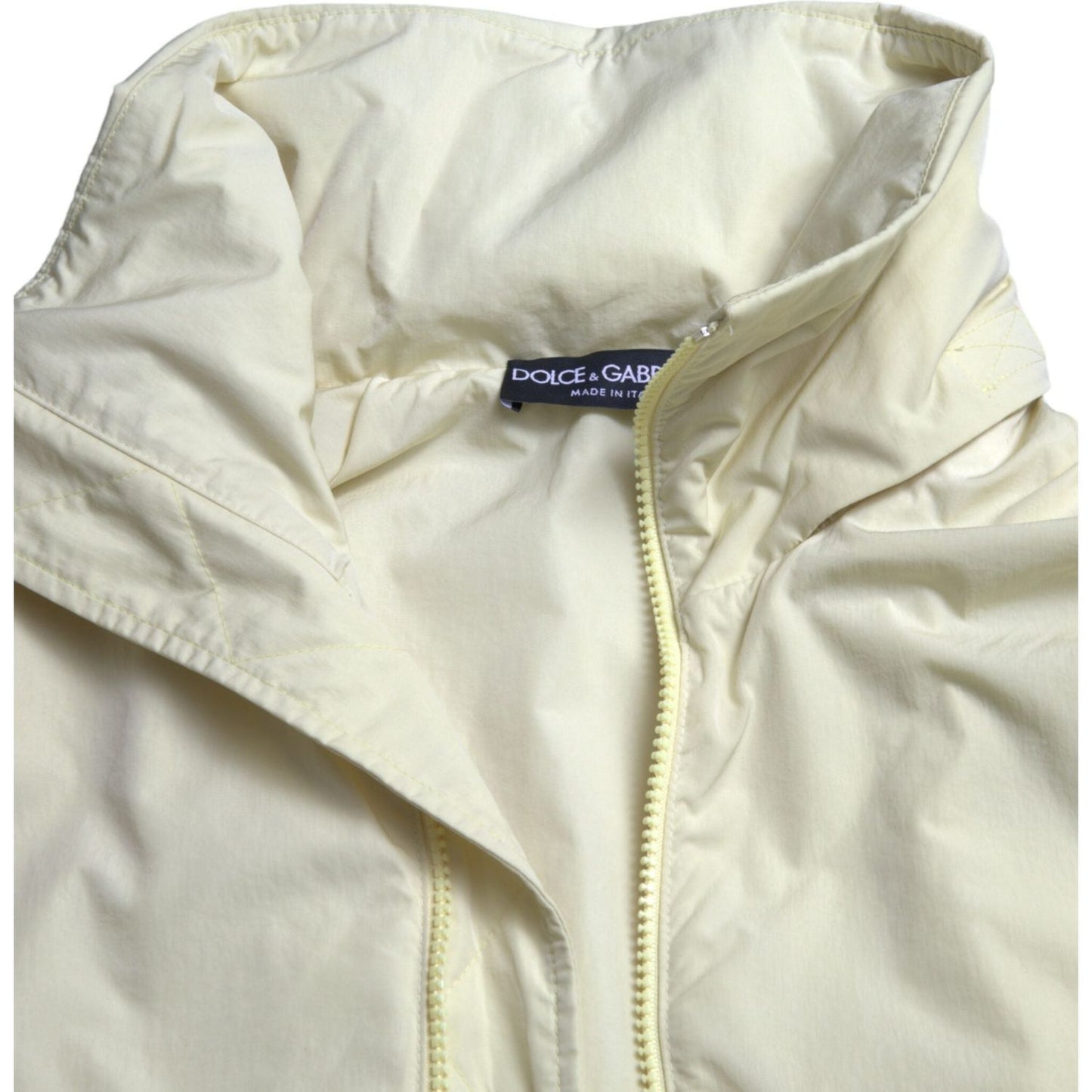 Dolce & Gabbana Yellow Nylon Collared Full Zip Parka Jacket JKT3757-50