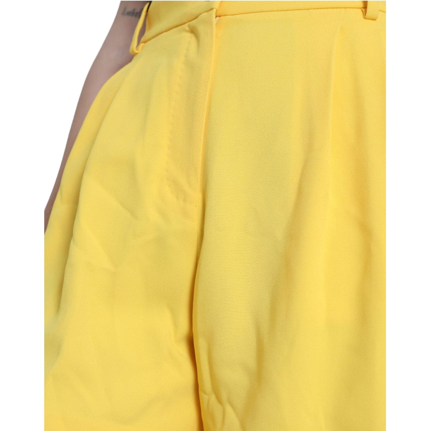 Dolce & Gabbana Yellow Viscose High Waist Bermuda Shorts PAN74916-44