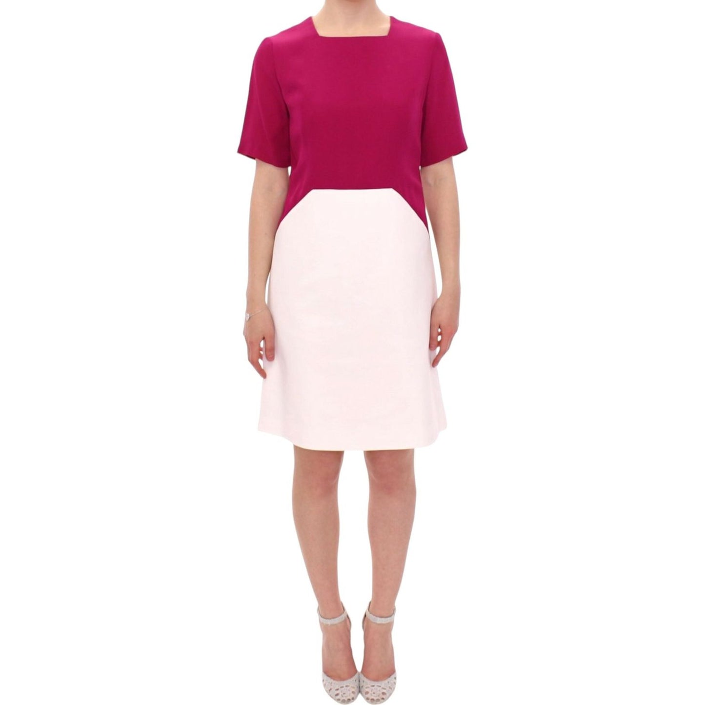 CO|TE Chic White and Pink Shift Robot Dress CO|TE Maroon