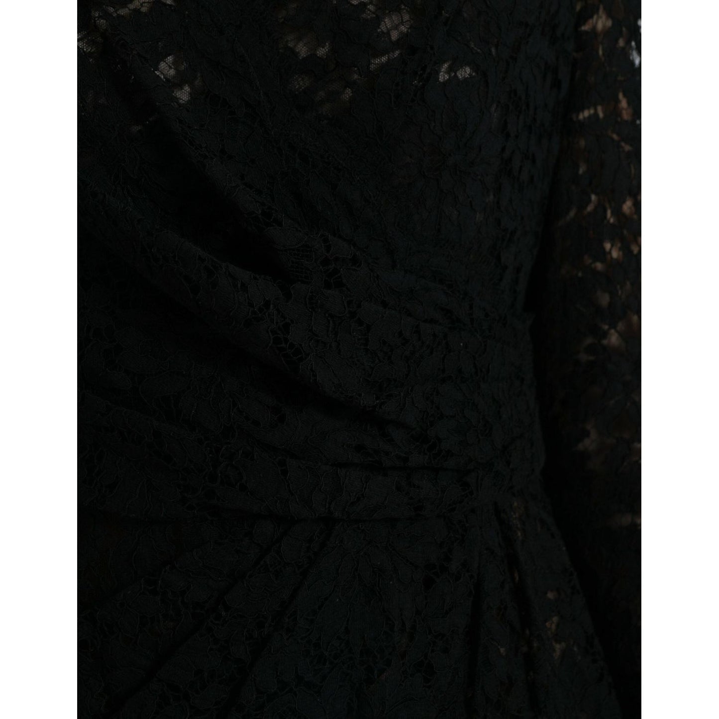 Dolce & Gabbana Elegant Black Floral Lace Sheath Mini Dress Dolce & Gabbana Black