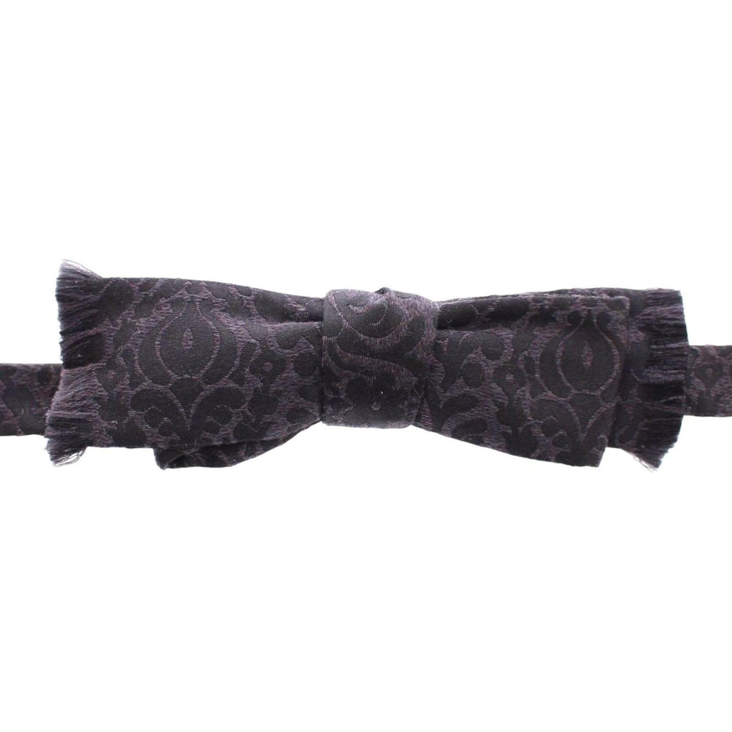 Dolce & Gabbana Elegant Black Paisley Silk-Wool Blend Bow Tie Bow Tie Dolce & Gabbana Dark Slate Gray