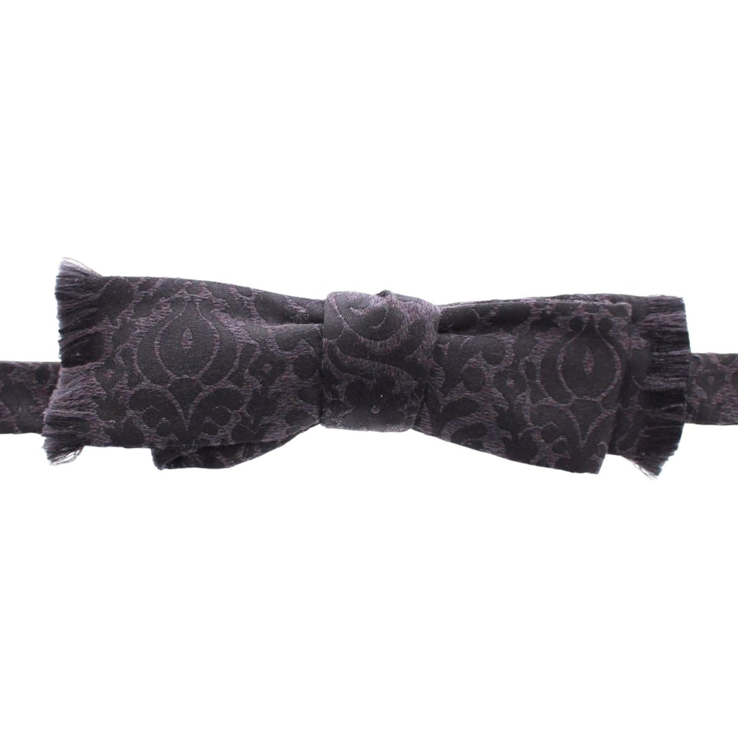 Dolce & Gabbana Elegant Black Paisley Silk-Wool Blend Bow Tie Bow Tie Dolce & Gabbana Dark Slate Gray