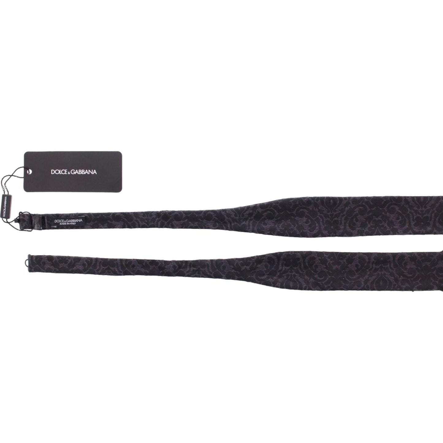 Dolce & Gabbana Elegant Black Paisley Silk-Wool Blend Bow Tie Bow Tie Dolce & Gabbana Dark Slate Gray