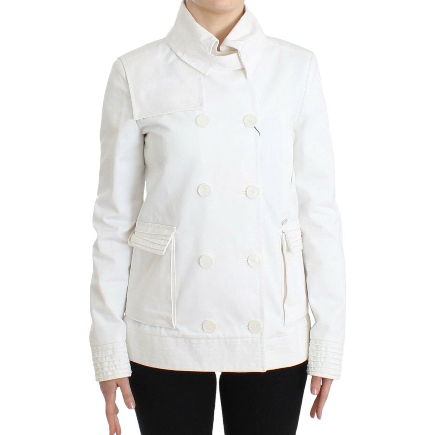 GF Ferre Chic Double Breasted Cotton Jacket Coats & Jackets GF Ferre Lavender