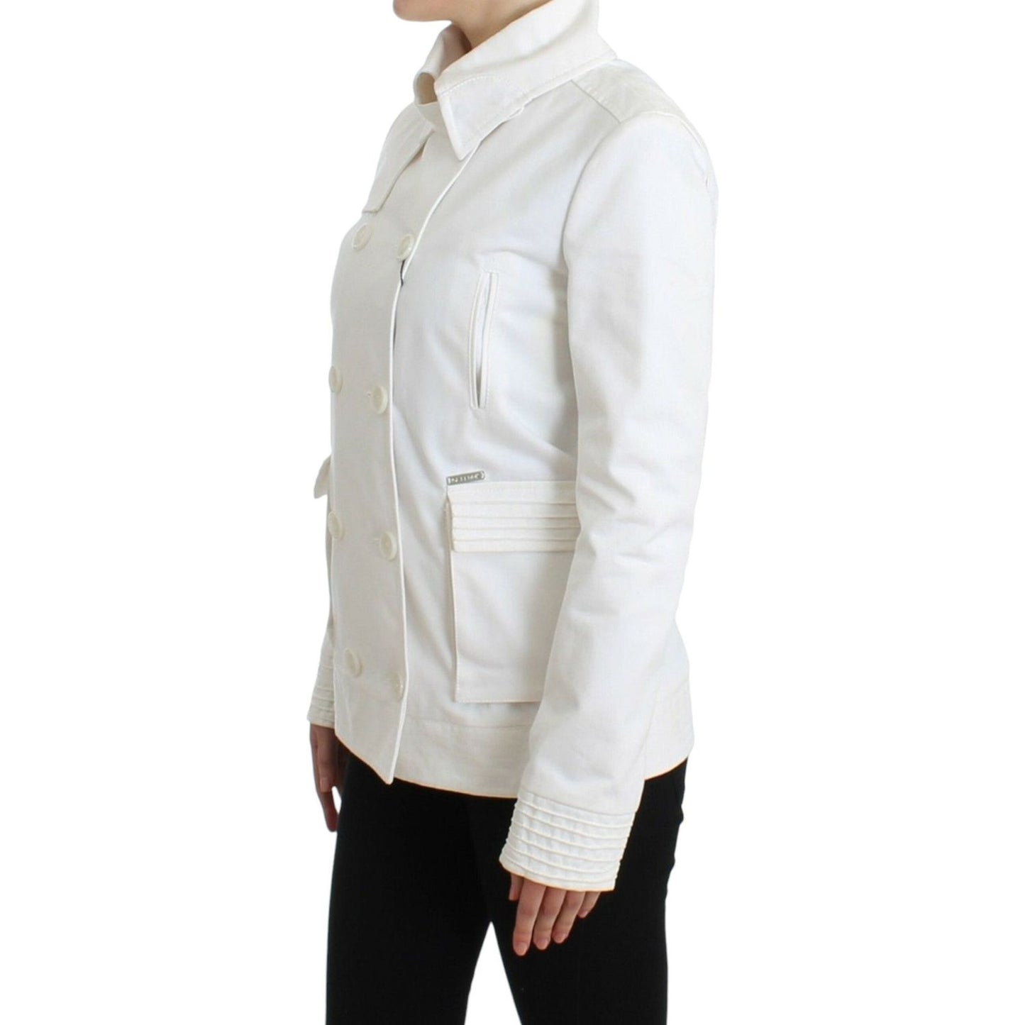 GF Ferre Chic Double Breasted Cotton Jacket Coats & Jackets GF Ferre Light Gray