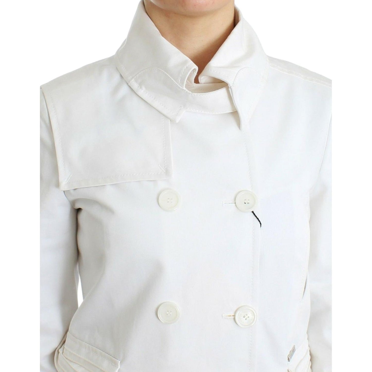 GF Ferre Chic Double Breasted Cotton Jacket Coats & Jackets GF Ferre Light Gray