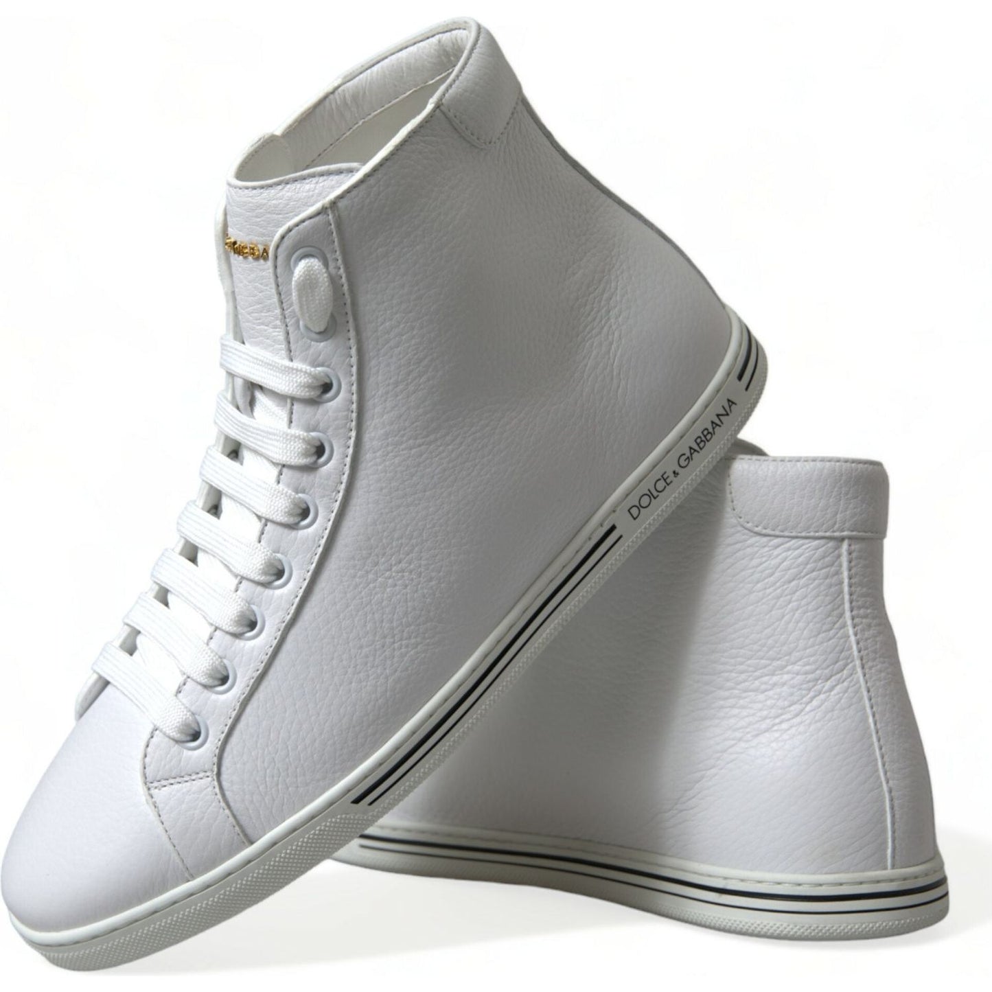 Dolce & Gabbana White Saint Tropez High Top Men Sneakers Shoes MV5417-40