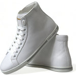 Dolce & Gabbana White Saint Tropez High Top Men Sneakers Shoes MV5417-40