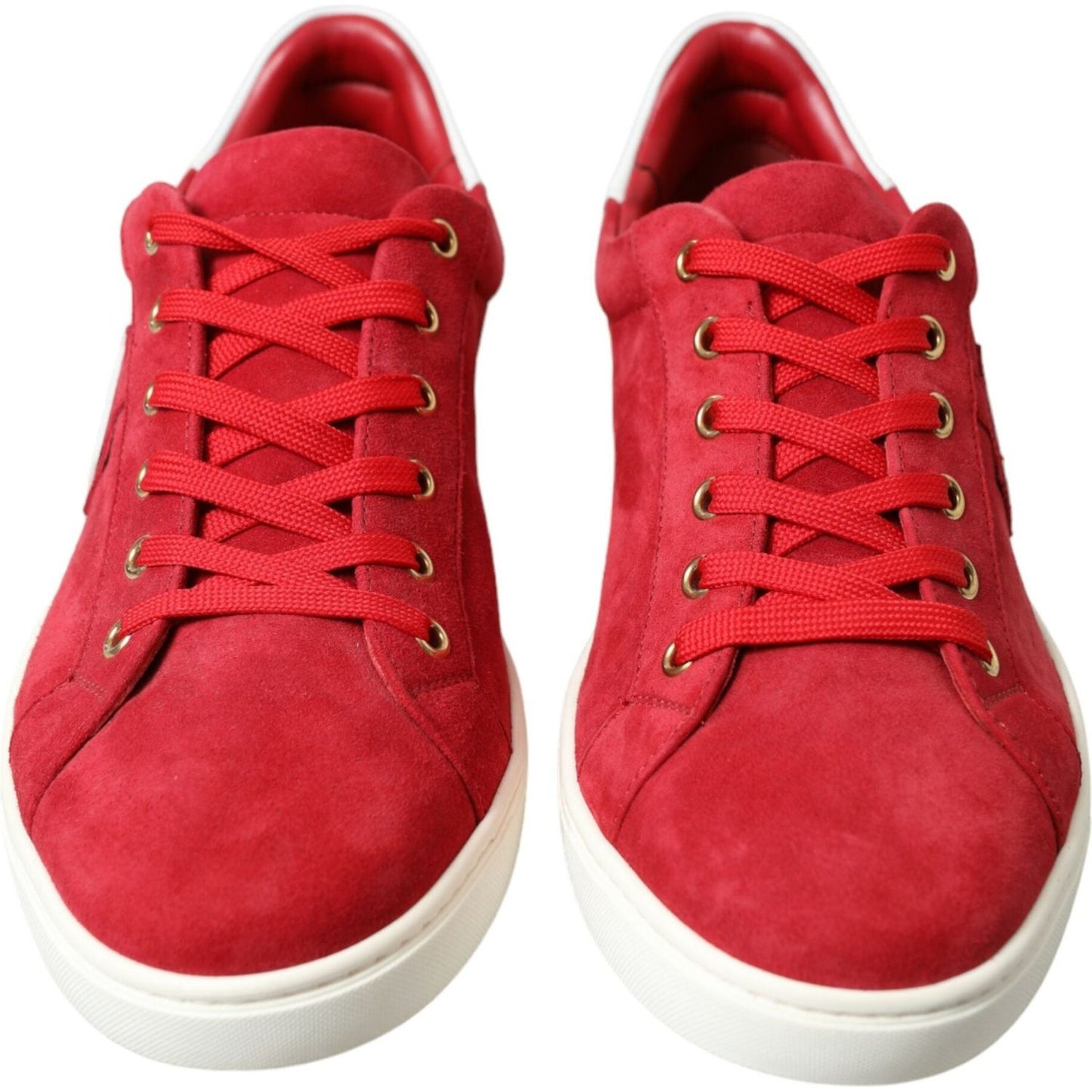 Dolce & Gabbana Red Suede Leather Men Low Top Sneakers Shoes MV5431-41