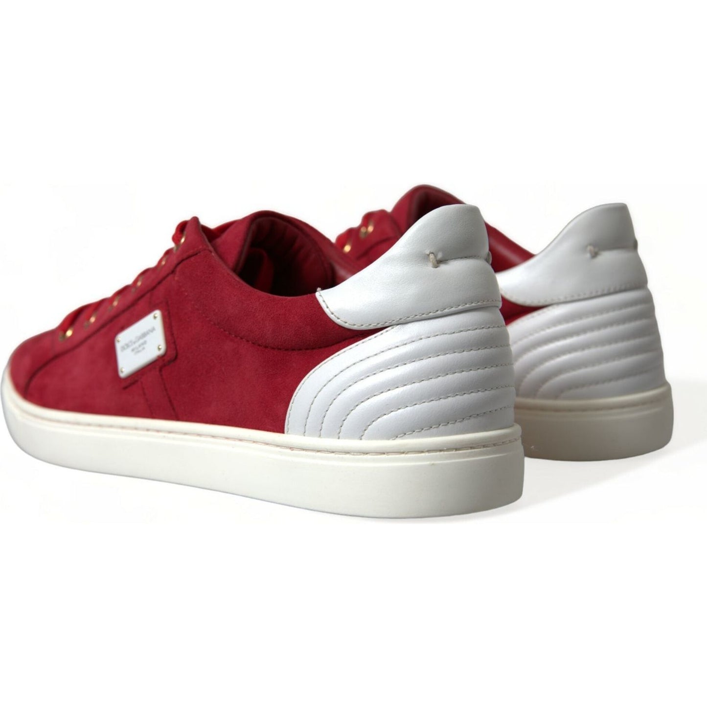 Dolce & Gabbana Red Suede Leather Men Low Top Sneakers Shoes MV5431-41