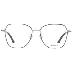 Bally Black Women Glasses Frame, metal full-rim, square shape, demo lenses, size 54-16-145, includes branded case.