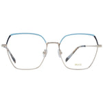 Emilio Pucci Gold Women Glasses Frame, metal full-rim square design, demo lenses, includes branded case.