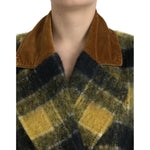 Dolce & Gabbana Yellow Checkered Long Sleeve Coat Jacket JKT4059-40