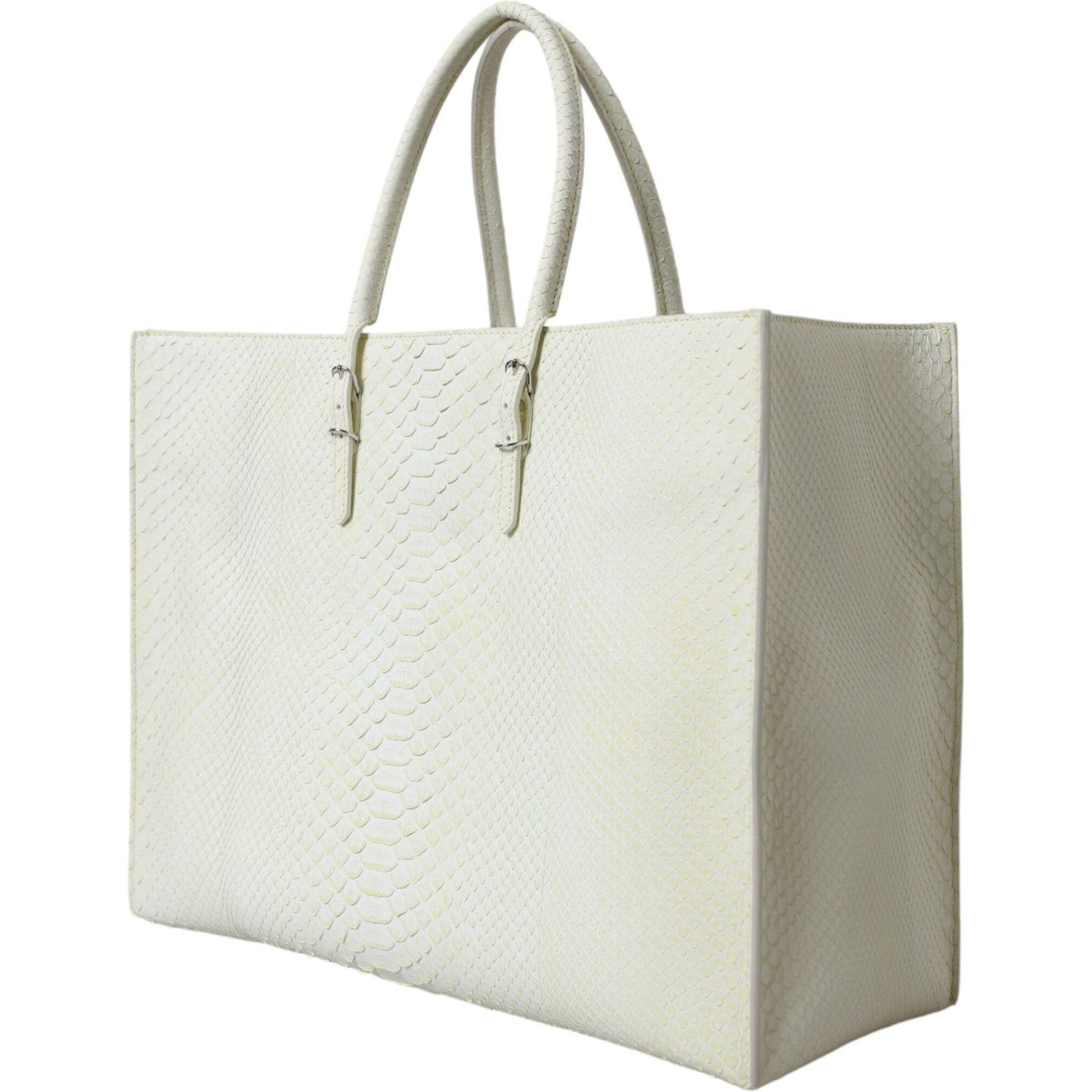 Balenciaga Chic Python Leather Tote in White & Yellow Balenciaga Light Gray