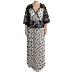 Dolce & Gabbana Black White Polka Dotted Floral Dress SIG60596-1