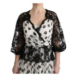 Dolce & Gabbana Black White Polka Dotted Floral Dress SIG60596-1