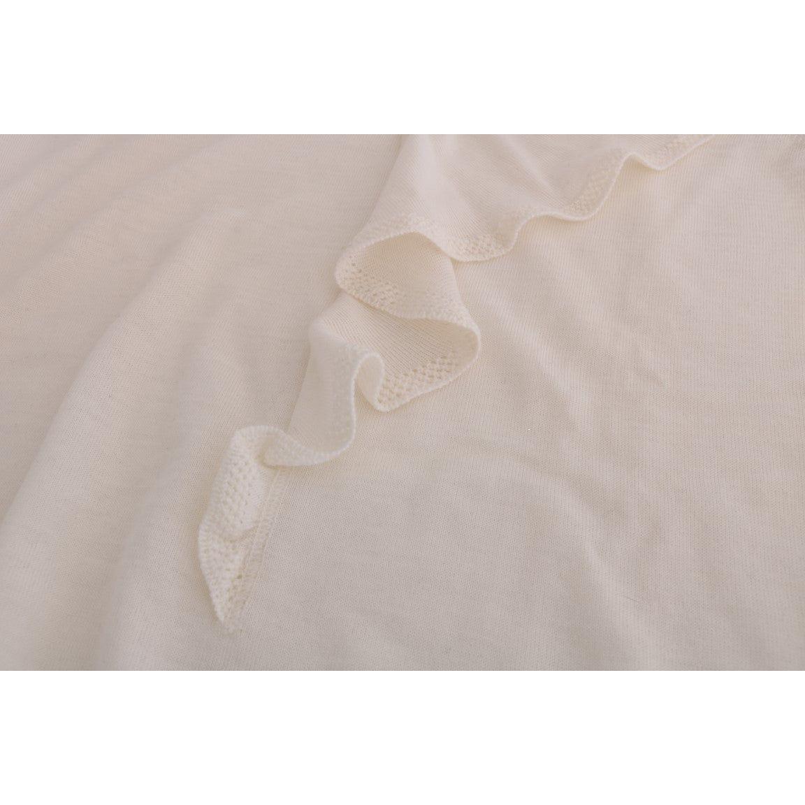 MARGHI LO' Elegant White Lana Wool Top MARGHI LO' Gray