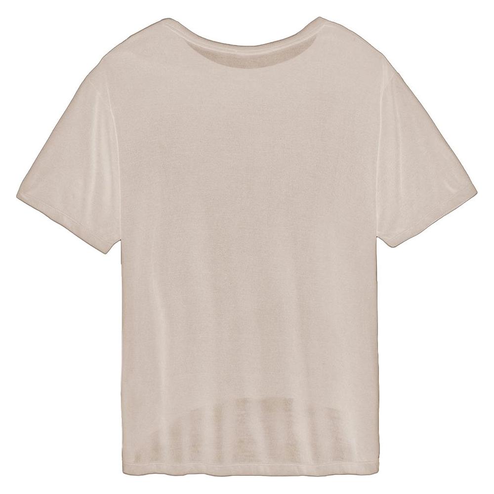 Hinnominate Beige Modal Women T-Shirt HI-9422-S