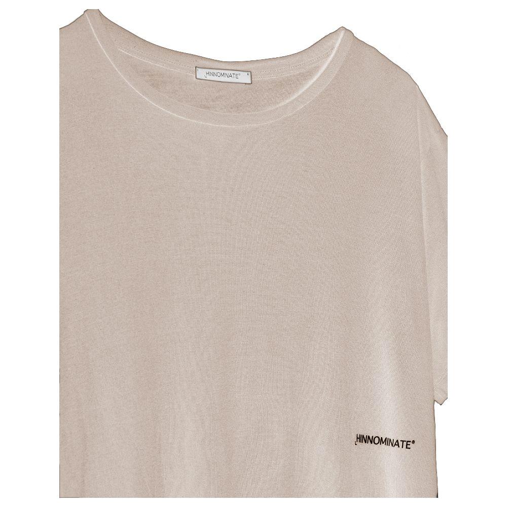 Hinnominate Beige Modal Women T-Shirt HI-9422-S
