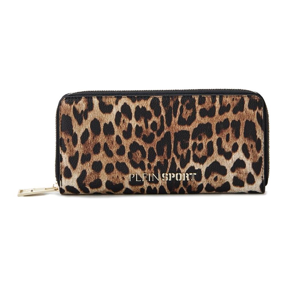 Plein Sport Sleek Designer Zipper Wallet with Gold Accents Plein Sport Dark Slate Gray