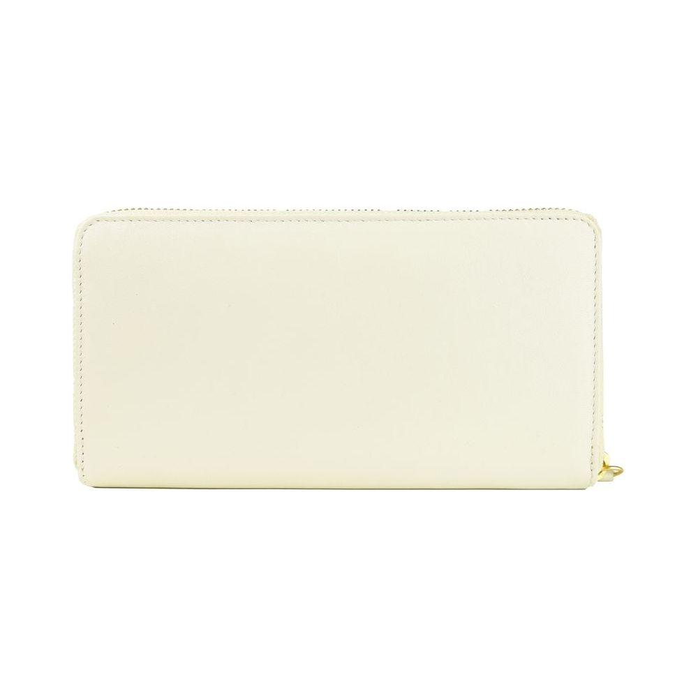 Cavalli Class White Calfskin Women Wallet WOMAN WALLETS Cavalli Class Beige
