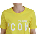 Dsquared² Yellow CottonShiny Icon Renny Dress Crewneck T-shirt TSH83390-38