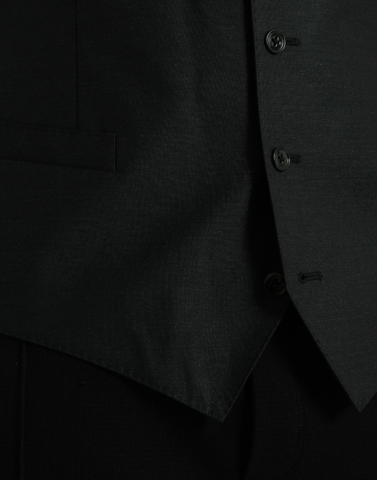 Dolce & Gabbana Black Wool Waistcoat Dress Formal Vest Dolce & Gabbana Black