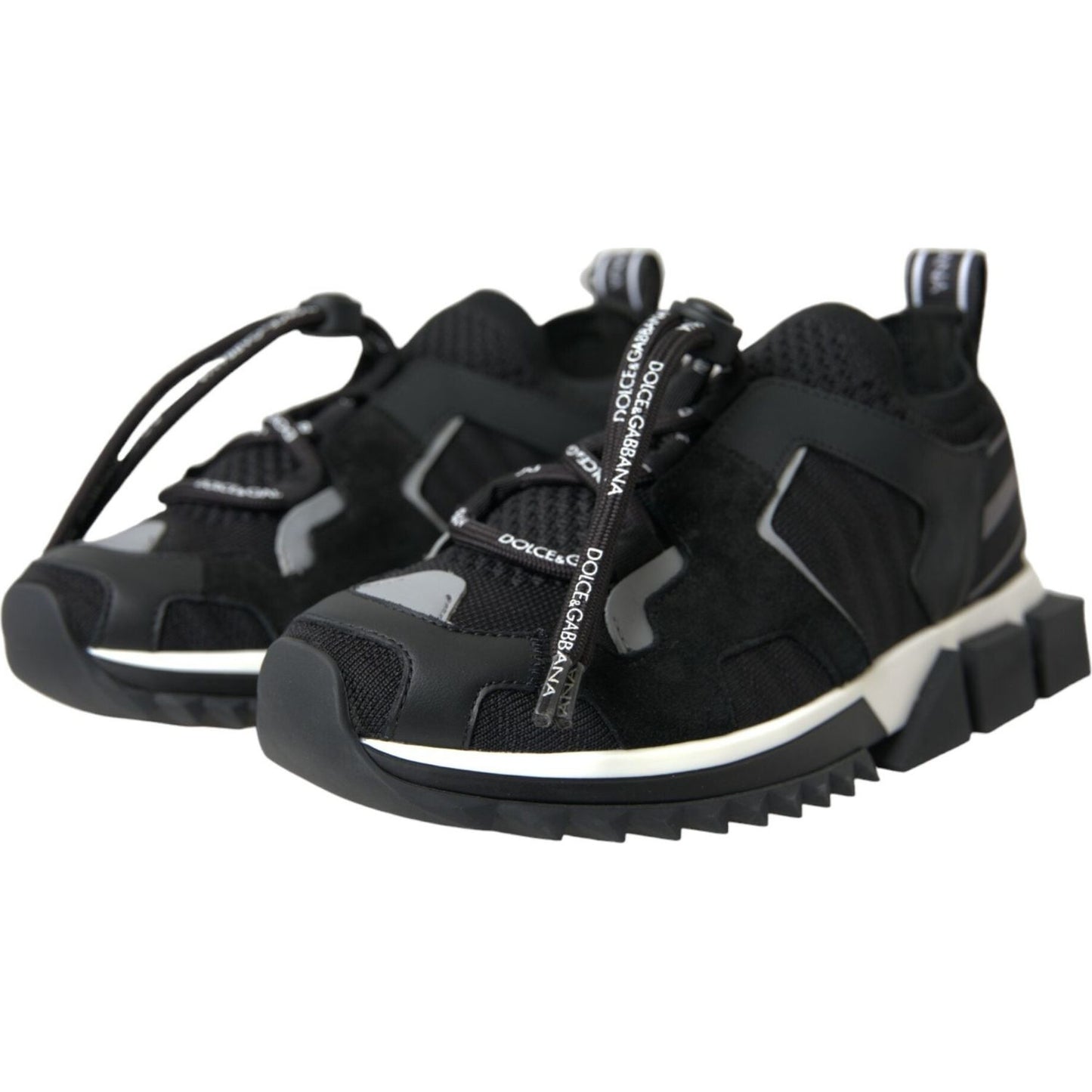 Dolce & Gabbana Black Mesh Sorrento Trekking Sneakers Shoes LA10687-37