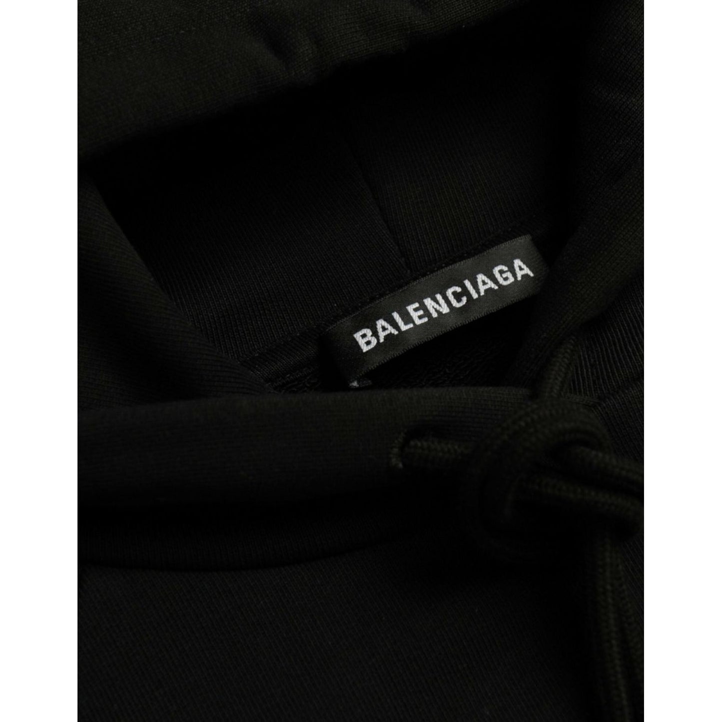 Balenciaga Black Cotton Logo Hooded Pullover Sweatshirt Sweater Balenciaga Black