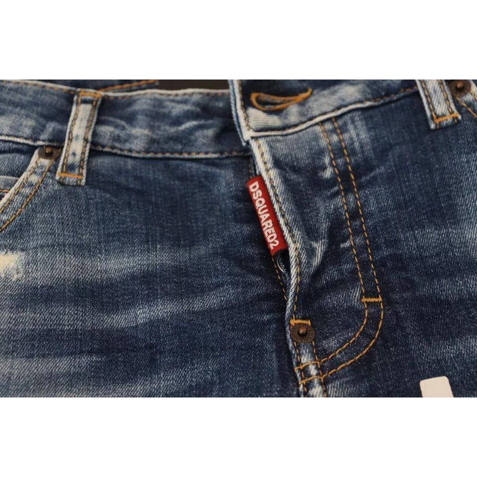 Dsquared² Blue Icon Low Waist Cropped Cool Girl Denim Jeans Dsquared² Dark Slate Gray