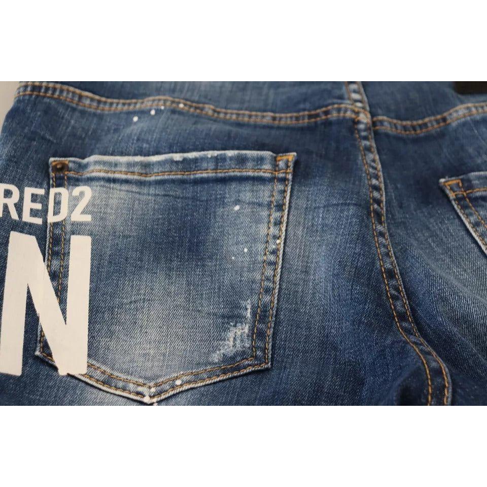 Dsquared² Blue Icon Low Waist Cropped Cool Girl Denim Jeans Dsquared² Dark Slate Gray