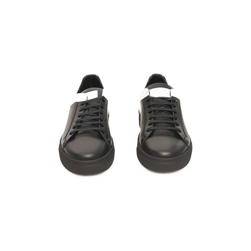 Cerruti 1881 Black Cowhide Men Sneaker CE-24449-EU42/US9