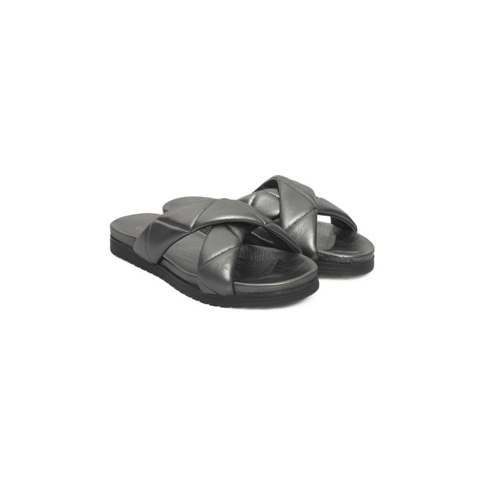 Cerruti 1881 Gray Sheepskin Women Sandal Cerruti 1881 Dark Slate Gray