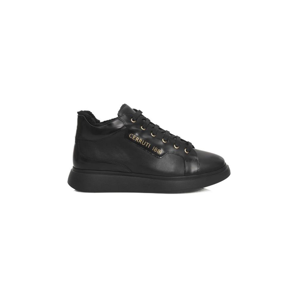 Cerruti 1881 Black Leather Women Sneaker CE-24517-EU36/US6
