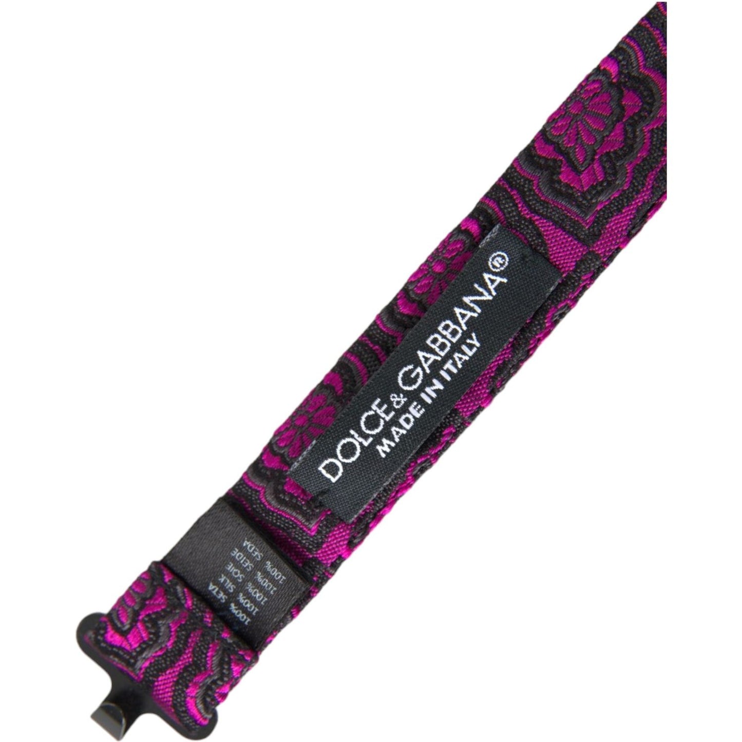 Dolce & Gabbana Purple Ribbon Silk Adjustable Neck Men Bow Tie Dolce & Gabbana Dark Slate Gray