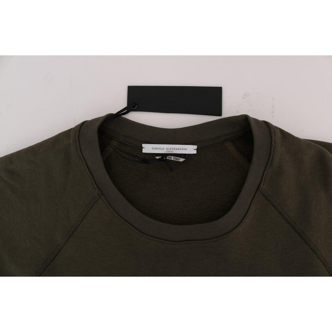 Daniele Alessandrini Green Crewneck Cotton Sweater