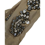 Dolce & Gabbana Beige Satin Crystal Elbow Length Gloves LB30137-6.5
