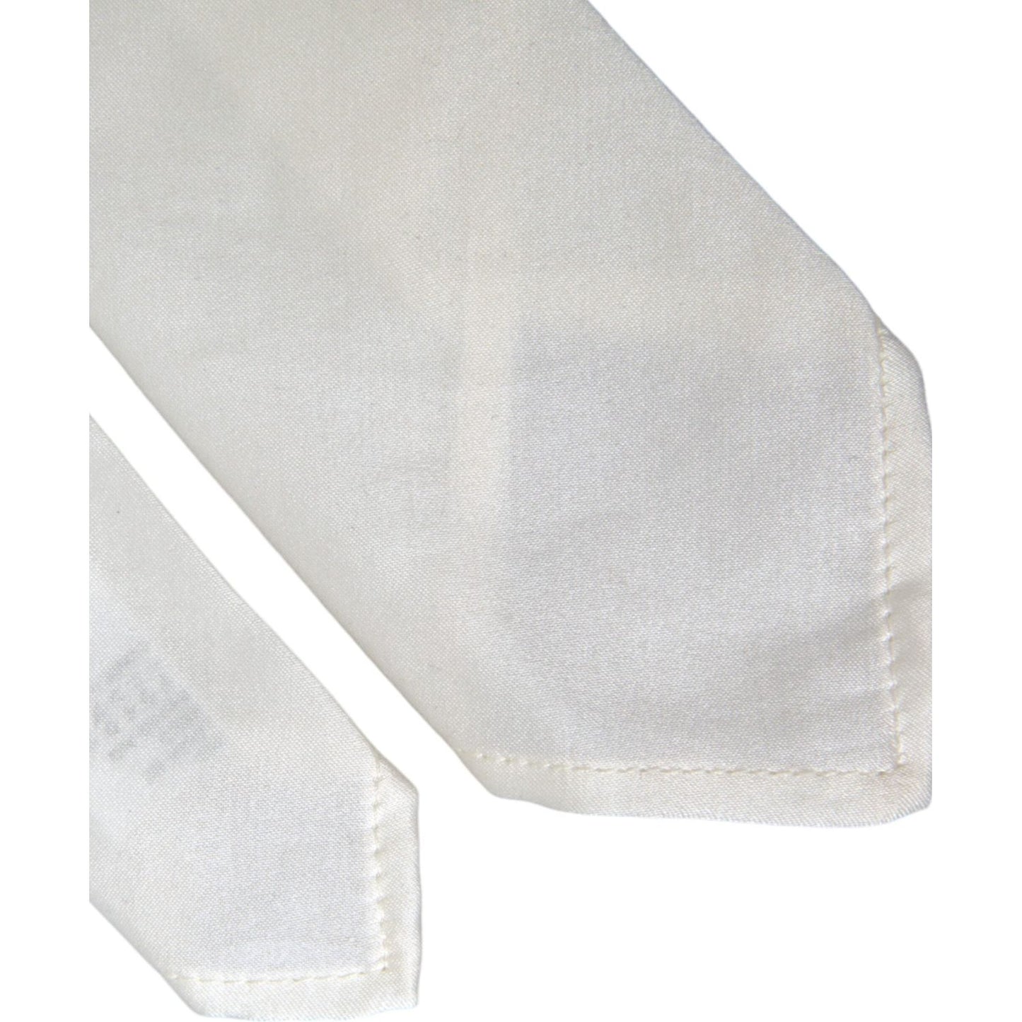 Dolce & Gabbana White Silk Blend Adjustable Tie Men Dolce & Gabbana Light Gray