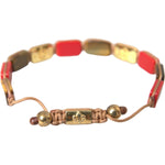 Nialaya CZ Tiger Eye Red Coral 925 Silver Men Bracelet SMY10241-L