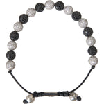 Nialaya CZ Crystal Ball Black White Beaded Bracelet SMY10254-M