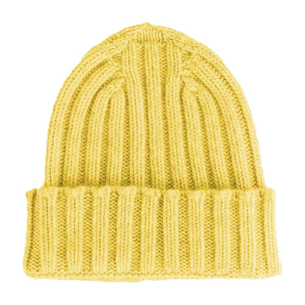 Made in Italy Yellow Cashmere Hats & Cap CA-11813