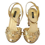 Dolce & Gabbana Gold Studs Vally Slingback Sandals Shoes LA8939-36