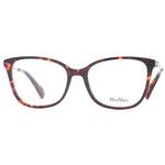 Max Mara Brown Women Glasses Frame, square plastic full-rim, demo lenses, 54-17-140, includes branded case.