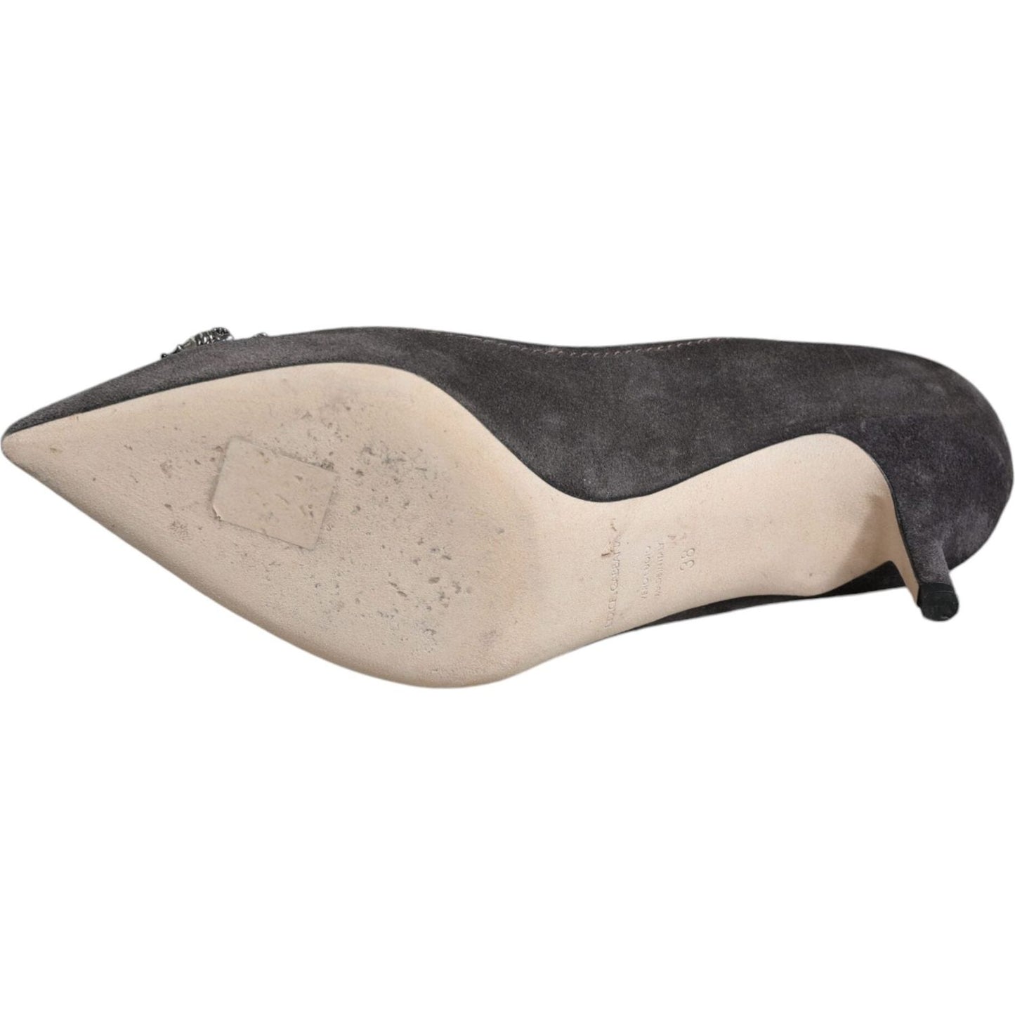 Dolce & Gabbana Gray Amore Suede Bellucci Heels Pumps Shoes Dolce & Gabbana Dark Gray