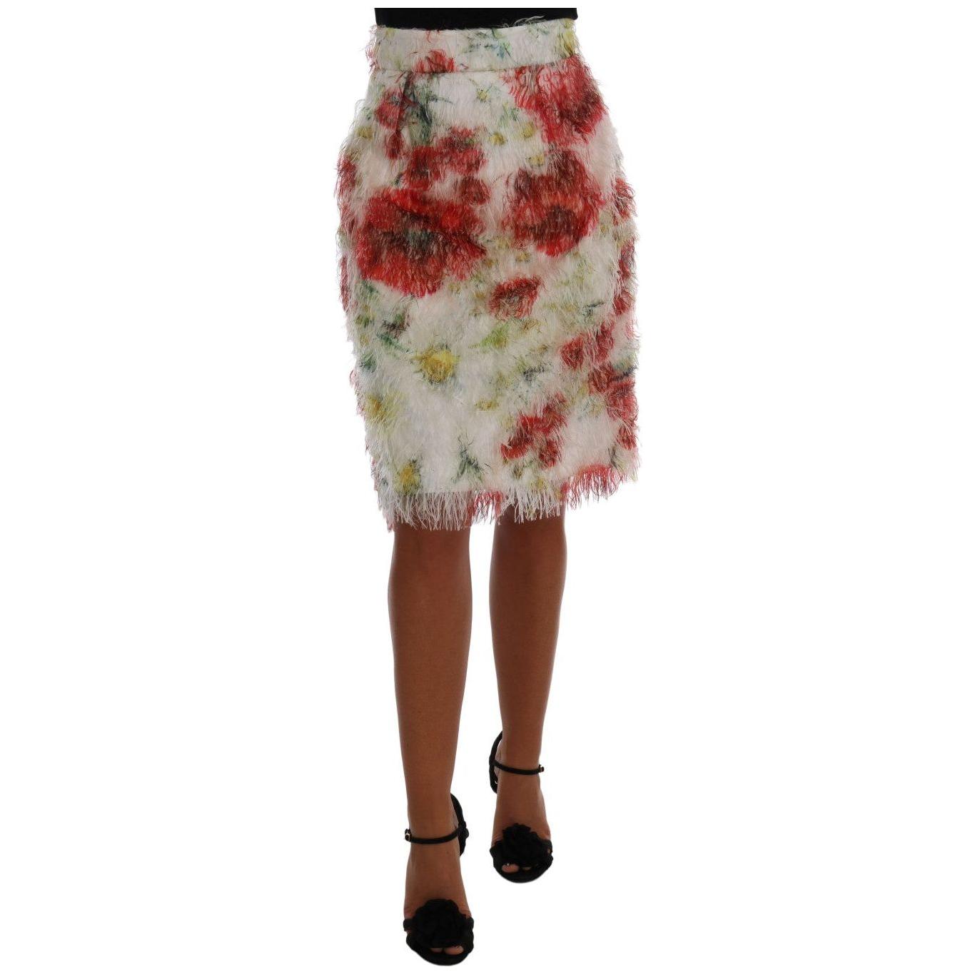 Dolce & Gabbana Floral Patterned Pencil Straight Skirt SKI1033-5